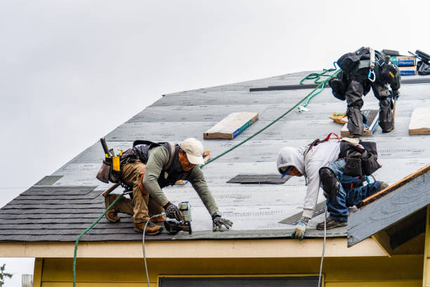 Professional Roofing technician working in Bryant, IA